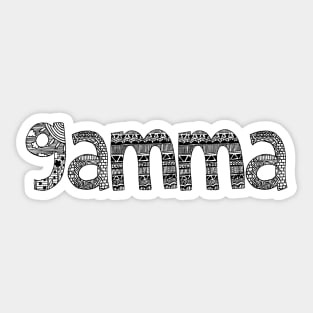 Gamma Letter Doodle Pattern Sticker